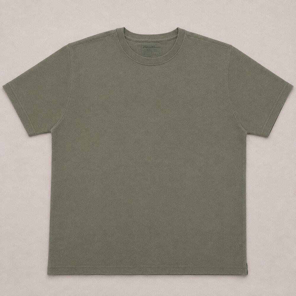 Eddie Bauer Legend Wash T Shirt Mens L Green Short Sleeve Crew Neck Cotton